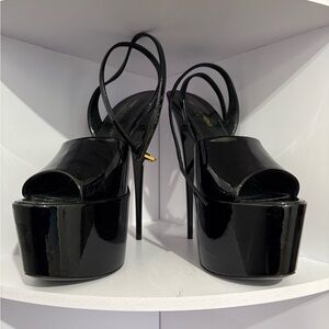 Yves Saint Laurent Kika Platform Patent Leather Heel